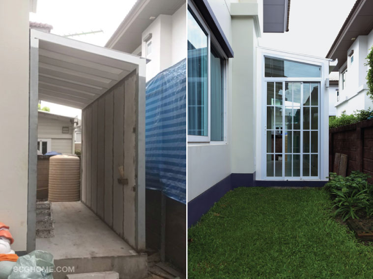 แก้ปัญหาครัวทรุด ต่อเติมครัว ต่อเติมครัวหลังบ้าน ลงเสาเข็มต่อเติมครัว เสาเข็มต่อเติมบ้าน