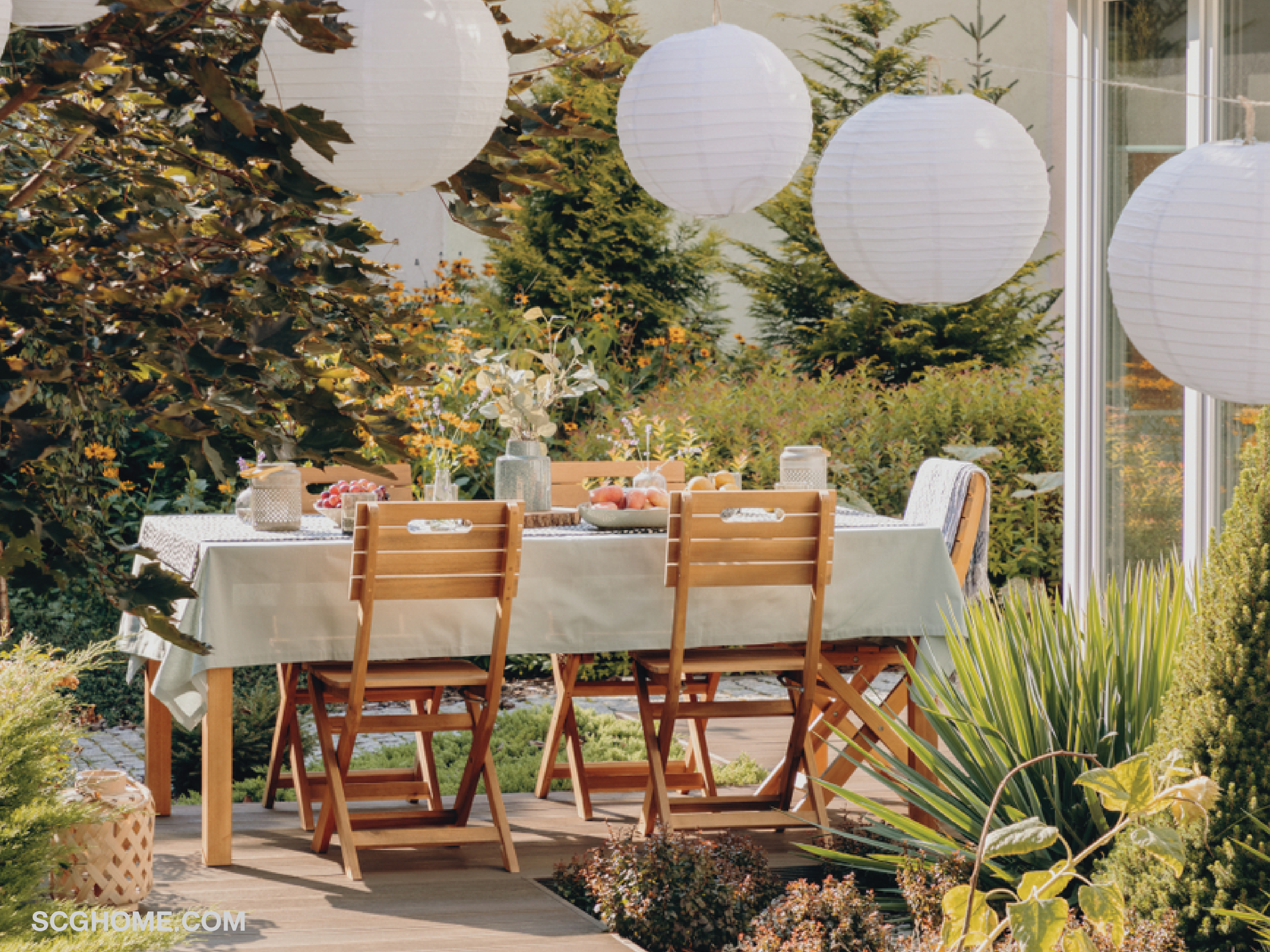 SCGHome ต่อเติมพื้นที่กินข้าวนอกบ้าน จัดสวนนอกบ้าน จัดสวน ตกแต่งสวน