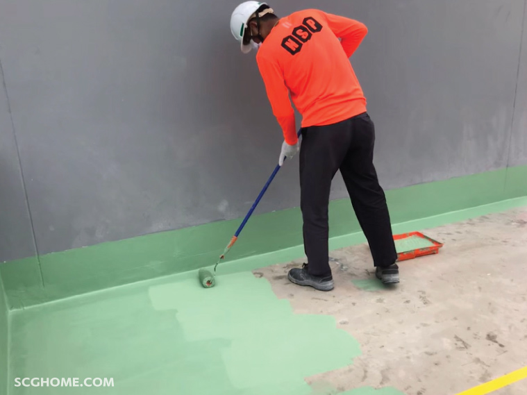 SingleImage ทาสีกันซึมดาดฟ้า MagiX แก้ปํญหาดาดฟ้ารั่ว