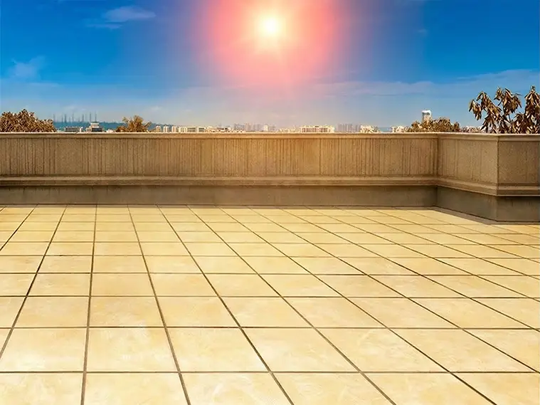 ดาดฟ้าร้อน วิธีแก้ดาดฟ้าร้อน ตึกแถว ปูกระเบื้องดาดฟ้ากันร้อน ทาสีกันร้อนดาดฟ้า จัดสวนดาดฟ้า กันร้อน