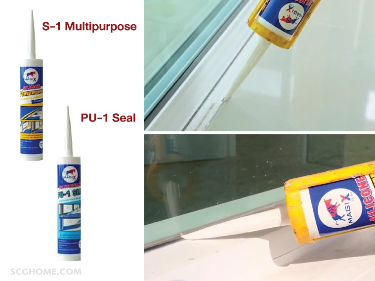 SingleImage ยาแนวกันซึมอุดรอยรั่วประตูหน้าต่าง