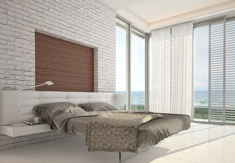 ห้องนอนสีขาวสว่าง สไตล์โมเดิร์นลอฟต์