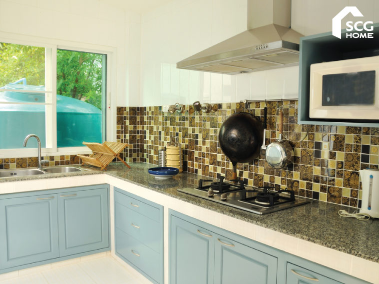 5 องค์ประกอบต่อเติมครัวหลังบ้าน พื้น ผนัง ฝ้า หลังคา เคาน์เตอร์