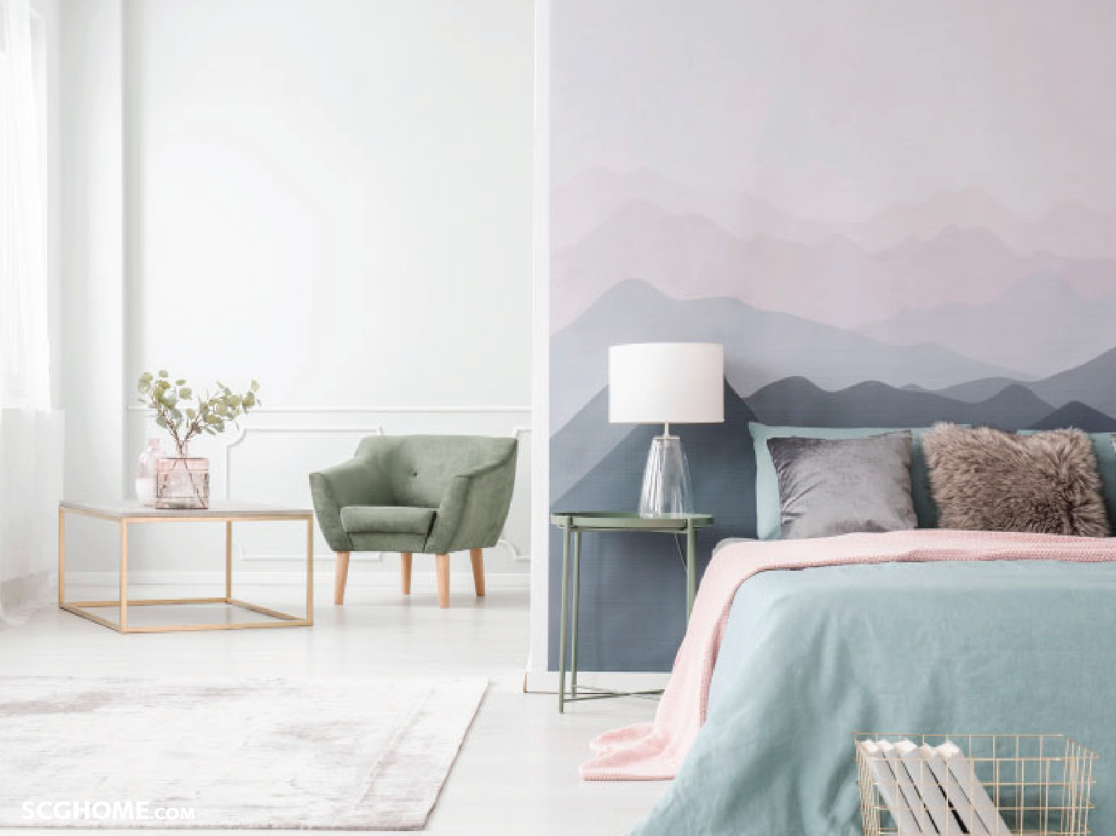 เลือกใช้ผนังโทนสีขาว