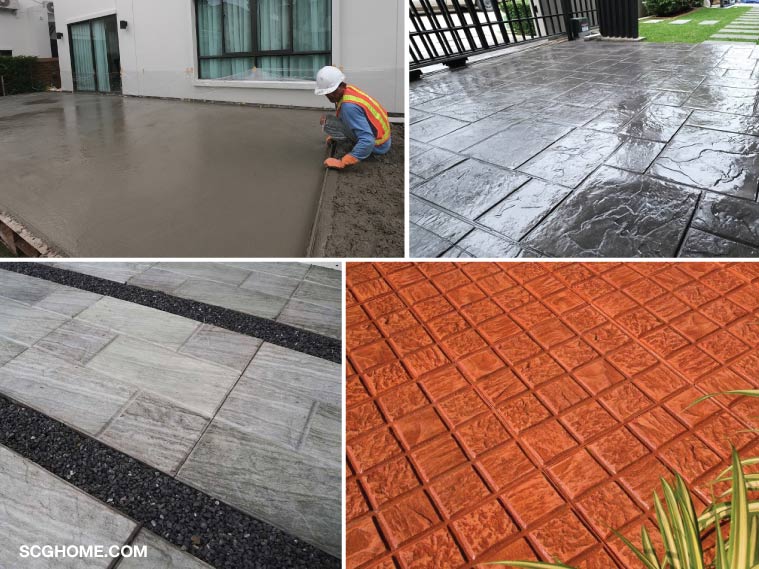 ซ่อมพื้นบ้านทรุด พื้นบ้านทรุด แก้ไข เทพื้นปูน ตัวหนอนปูพื้น คอนกรีตพิมพ์ลาย คอนกรีตแสตมป์ พื้นคอนกรีตพิมพ์ลาย สแตมป์คอนกรีต