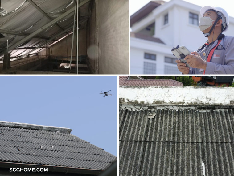 กระเบื้องลอนคู่ scg หลังคารั่ว ซ่อมหลังคารั่ว