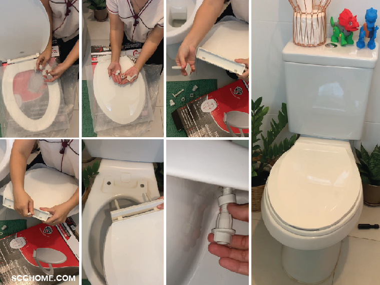 ติดตั้งฝารองนั่งชักโครกใหม่