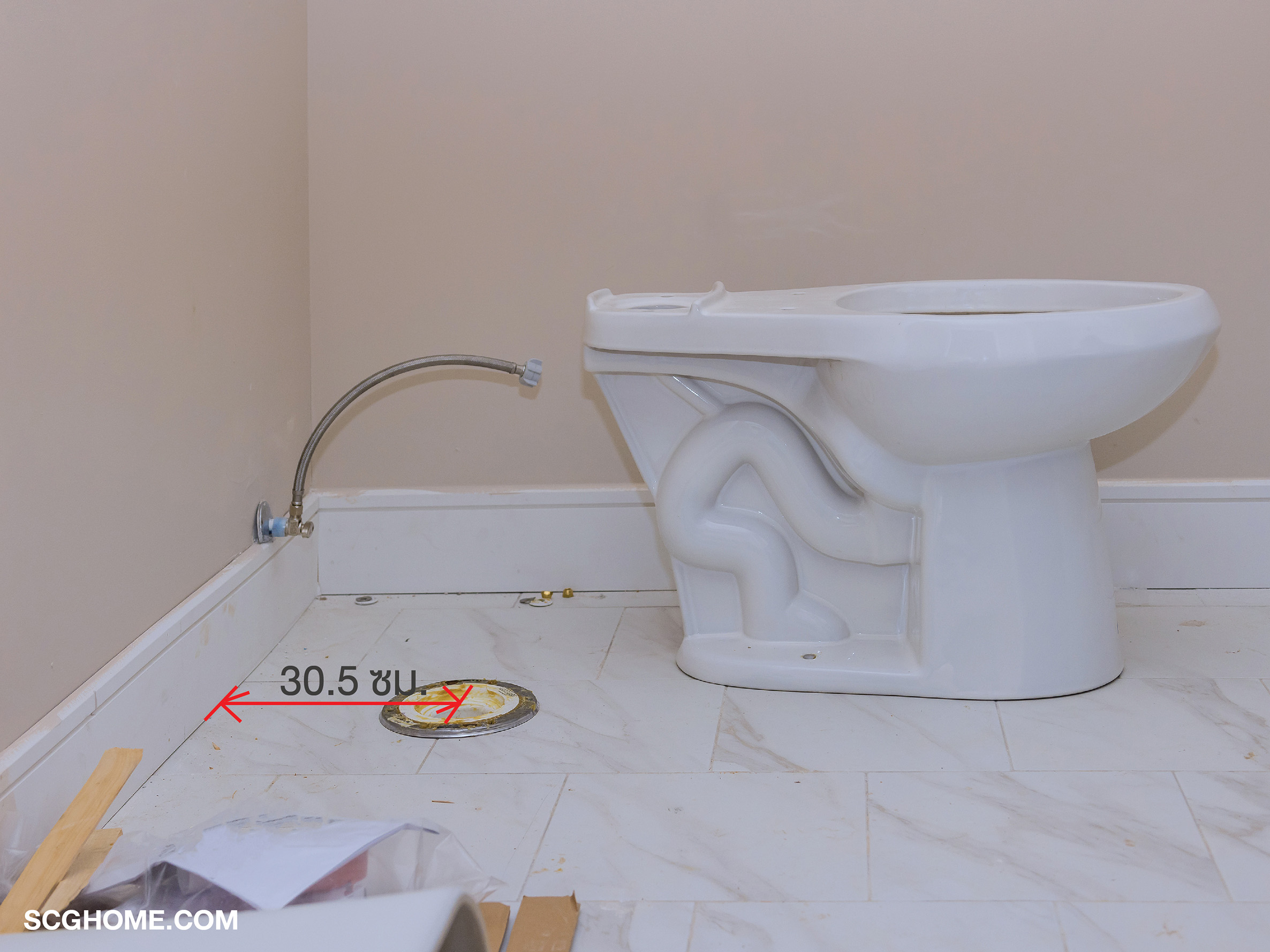 โถสุขภัณฑ์แบบท่อระบายน้ำลงพื้น