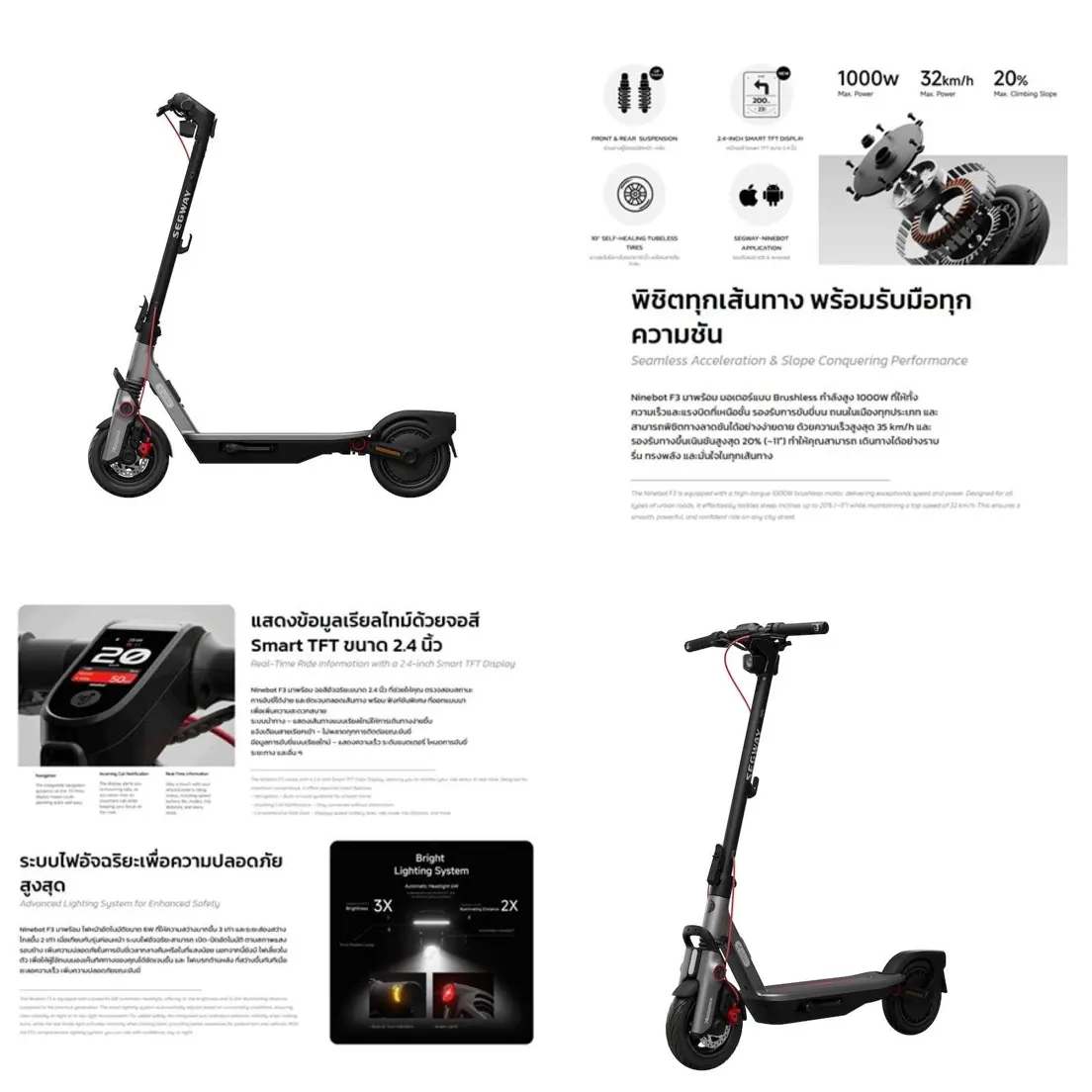 Segway Ninebot eKickScooter F3 สีเทา