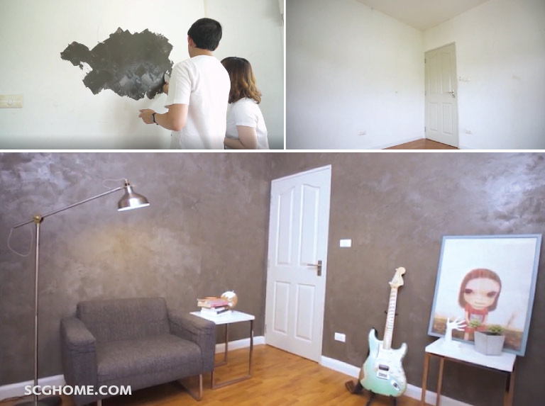 Singleimage ทำผนังขัดมัน ผนังปูนเปลือย ด้วยปูนลอฟต์