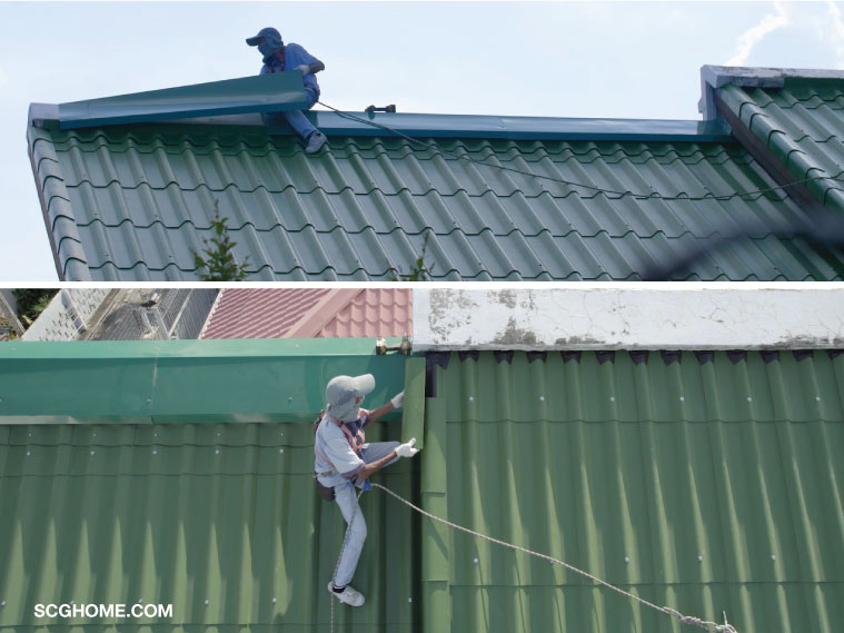 กระเบื้องลอนคู่ scg หลังคากระเบื้องลอนคู่ เปลี่ยนกระเบื้องหลังคา เปลี่ยนหลังคาบ้าน