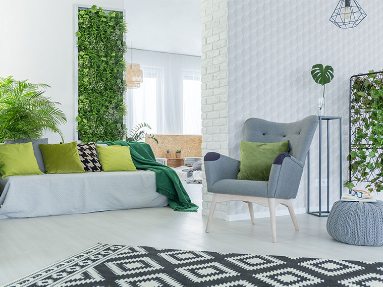 ตกแต่งห้องนั่งเล่นให้สดชื่น ด้วยพื้นที่สีเขียว