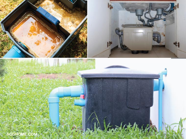 ต่อเติมครัว ต่อเติมครัวหลังบ้าน ถังดักไขมัน บ่อดักไขมัน ถังดักไขมันใต้ซิงค์ Grease Trap ถังดักไขมันใต้ดิน