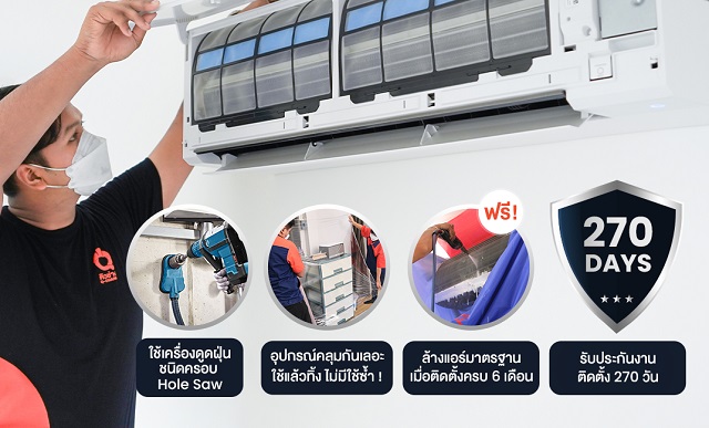 บริการติดตั้งแอร์-โดยคิวช่าง
