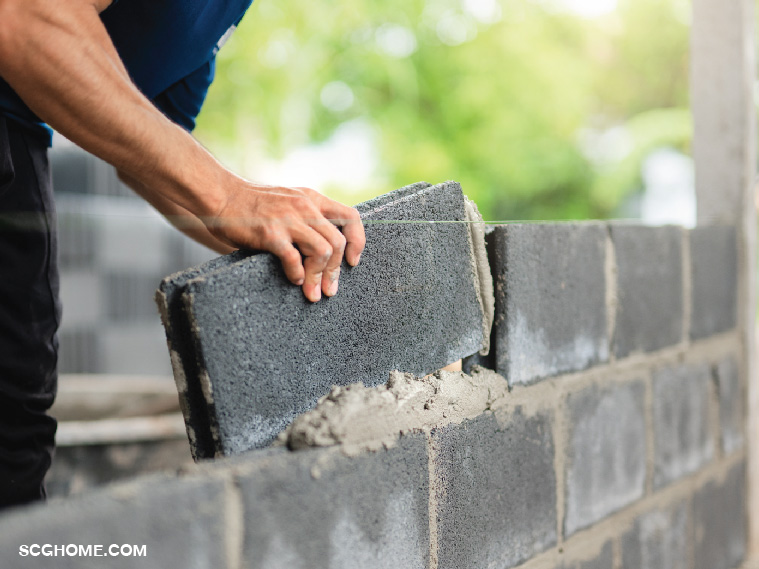 ผนังก่ออิฐบล็อก