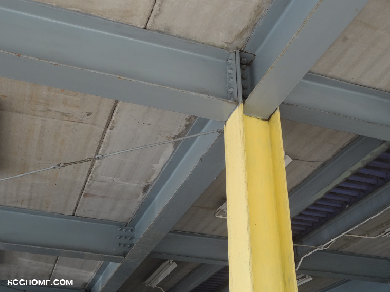 ตัวอย่างเสาคานเหล็กจะมีขนาดบางกว่าเสาคานคอนกรีต โครงสร้างบ้าน คสล คือ