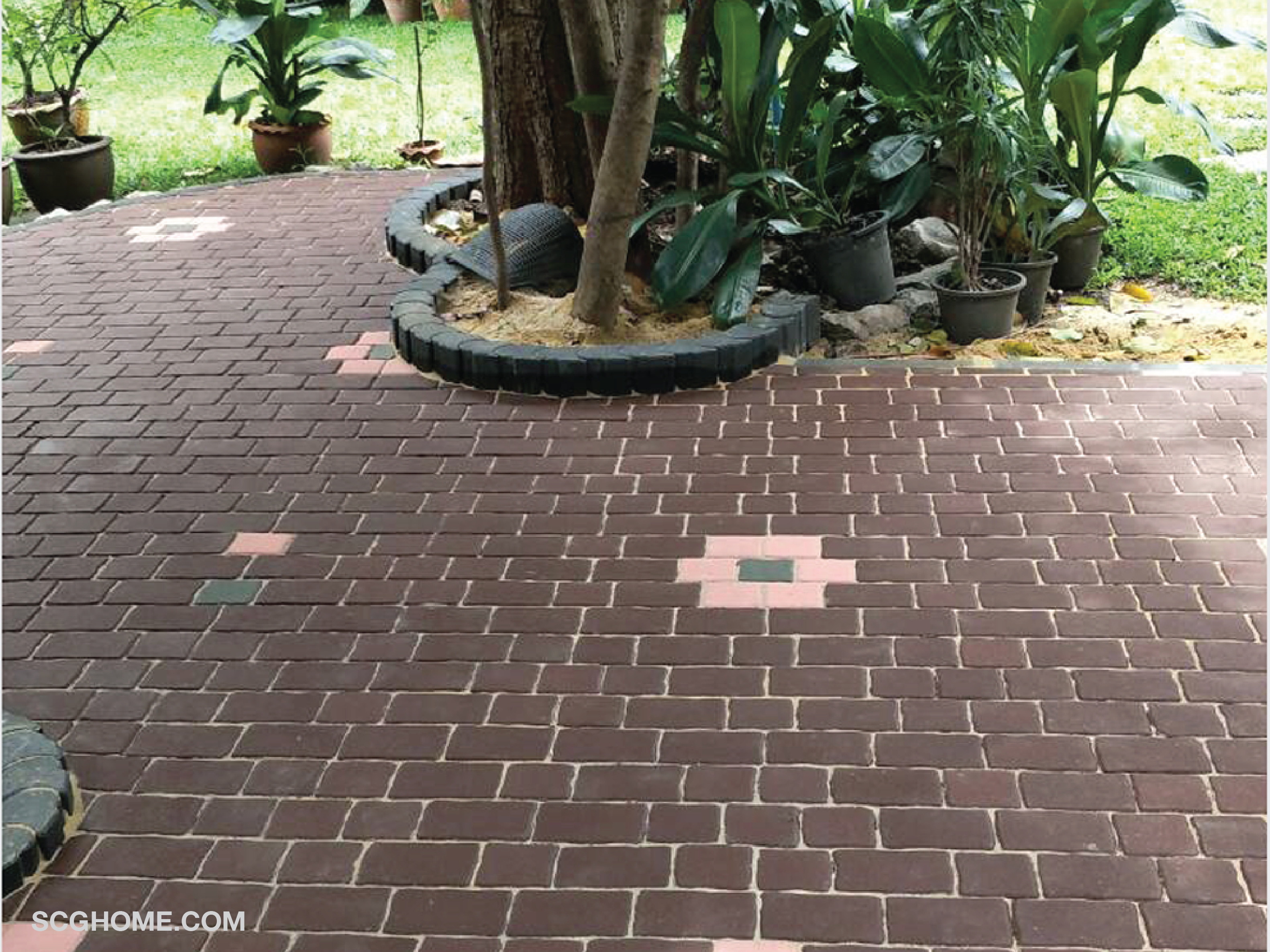 บล็อกปูพื้น แผ่นปูทางเดิน อิฐตัวหนอน พื้นหน้าบ้าน พื้นทางเดิน พื้นภายนอก บล็อกปูพื้นscg COBBLE STONE คอบเบิล สโตน