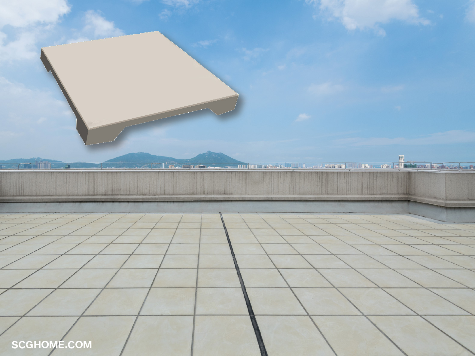 กระเบื้องปูพื้นดาดฟ้า