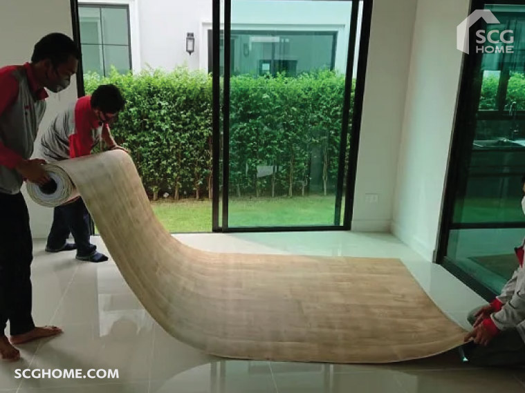 พื้นลดแรงกระแทก พื้นกันกระแทก ลายไม้ peel place ระบบสุญญากาศ