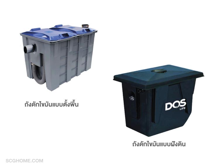 ดักไขมันอ่างล้างจาน ถังดักไขมันตั้งพื้น ถังดักไขมันฝังดิน