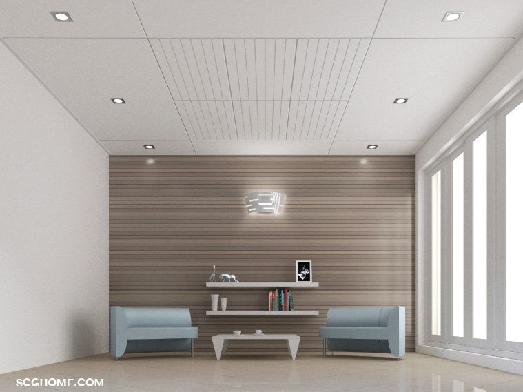 ฝ้าไฟเบอร์ซีเมนต์ติดตั้งผสมผสาน