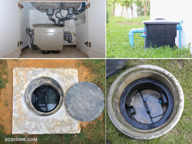 ดักไขมันอ่างล้างจาน ถังดักไขมันตั้งพื้น ถังดักไขมันฝังดิน บ่อดักไขมัน