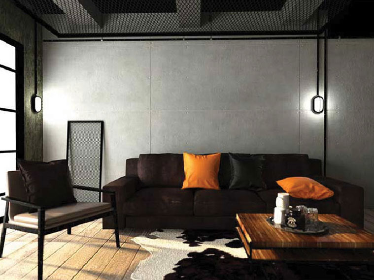 ห้องนั่งเล่นสไตล์ลอฟต์ เรียบง่าย ผสานความร่วมสมัย