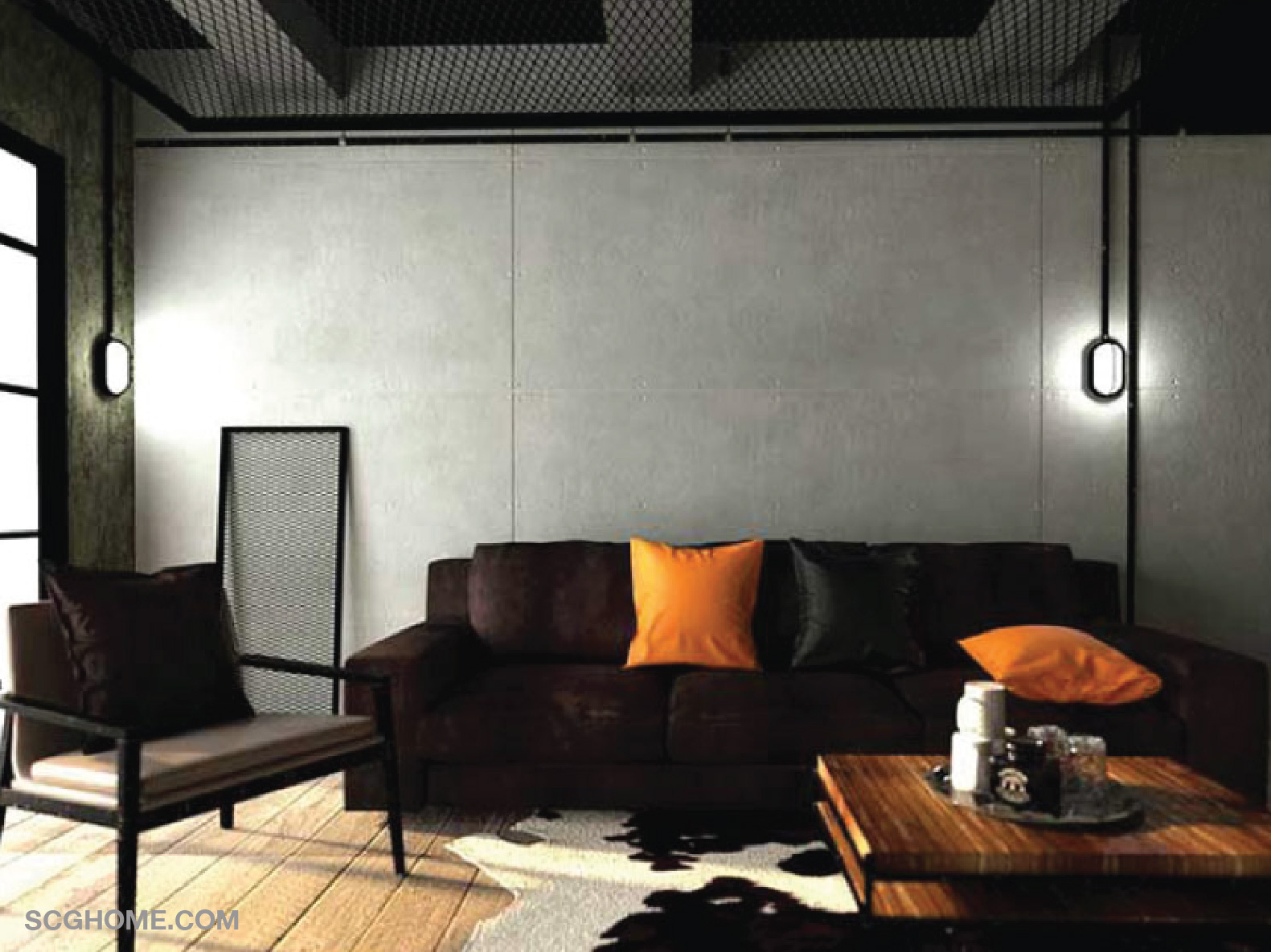 ฝาบ้าน ผนังบ้าน แผ่นตกแต่งผนัง ซีเมนต์บอร์ด SCG ผนังตกแต่งสไตล์ลอฟต์