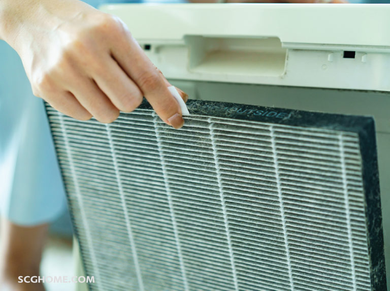 เปลี่ยนไส้กรองเครื่องฟอกอากาศ