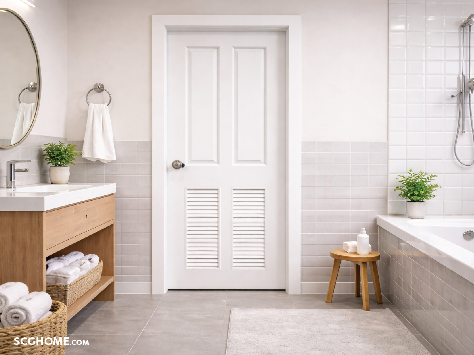 ประตู UPVC กับห้องน้ำ