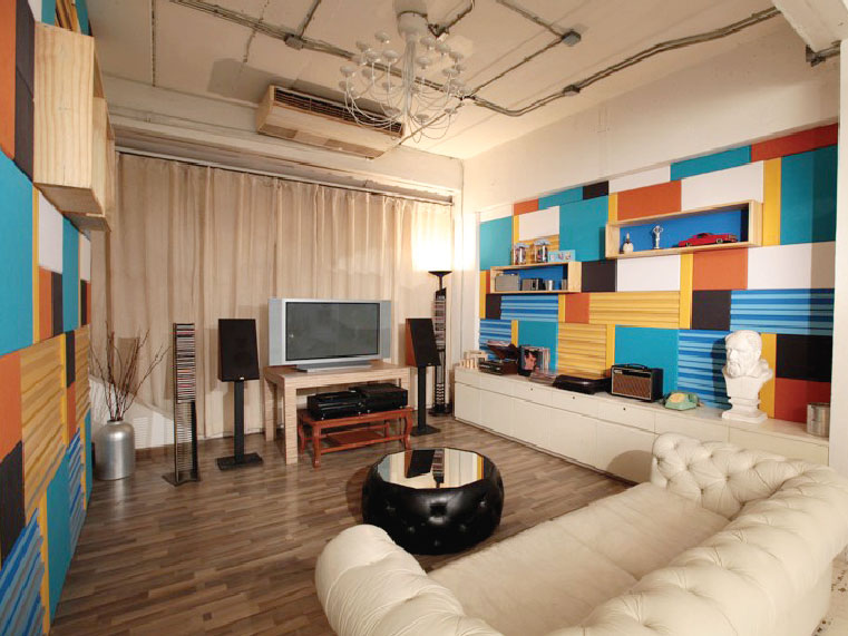 แต่งห้องโฮมเธียเตอร์สีสดใสออกแบบลวดลายได้ด้วยตัวเอง