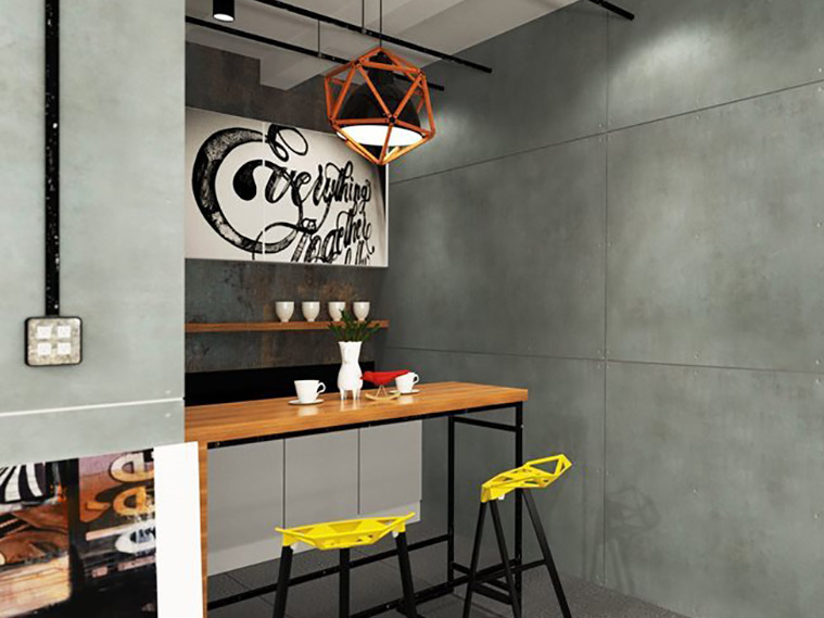 แต่งบ้านปูนเปลือยแบบไร้ปูนฉาบ กับผนังซีเมนต์บอร์ด