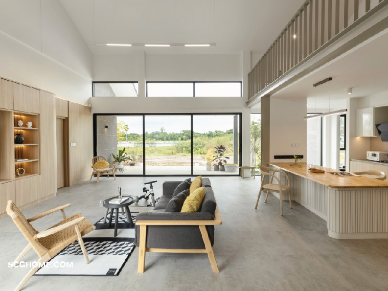 พื้นที่รับแขกแบบ Open Plan