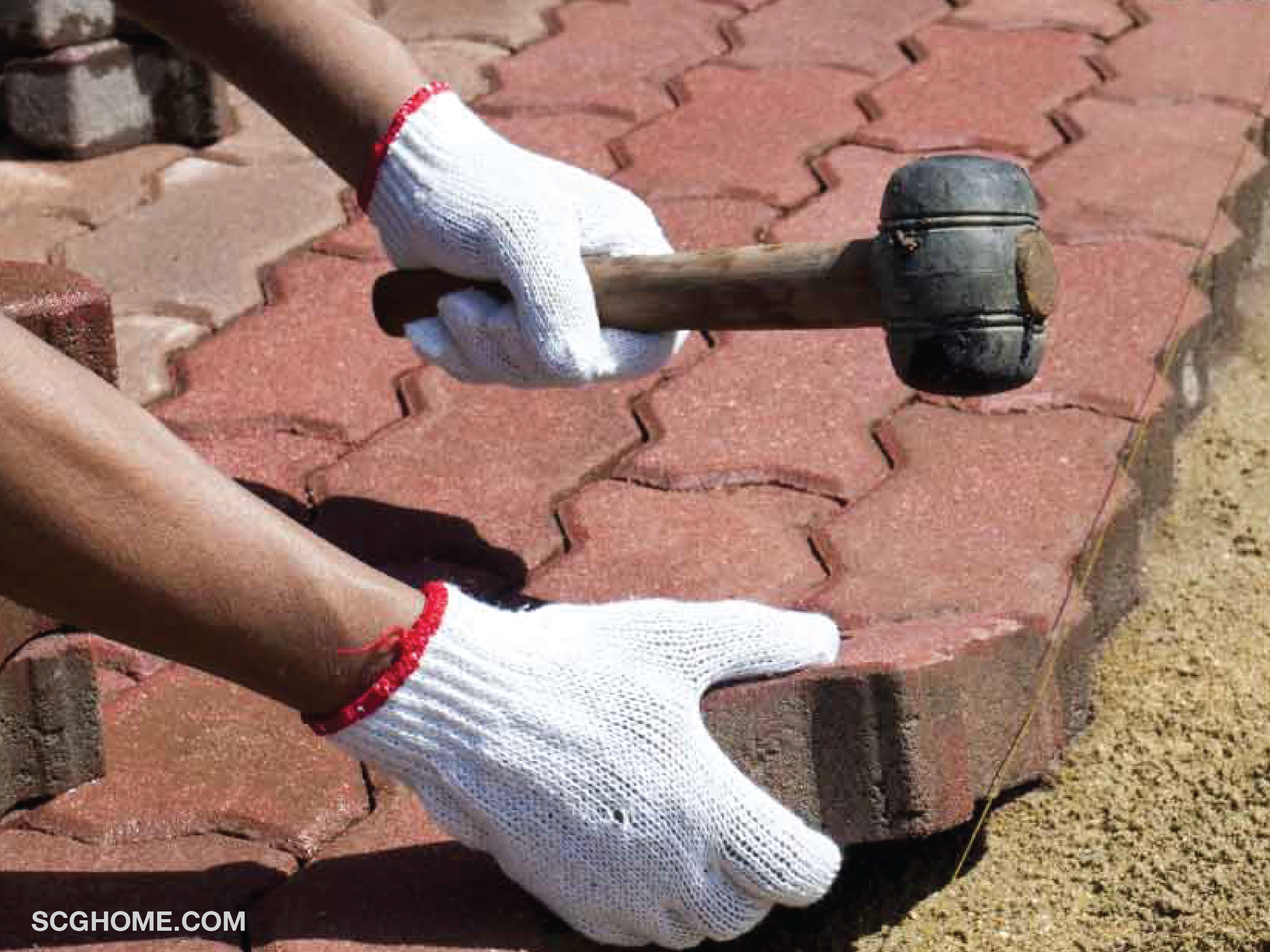 การติดตั้งบล็อกคอนกรีตปูพื้น