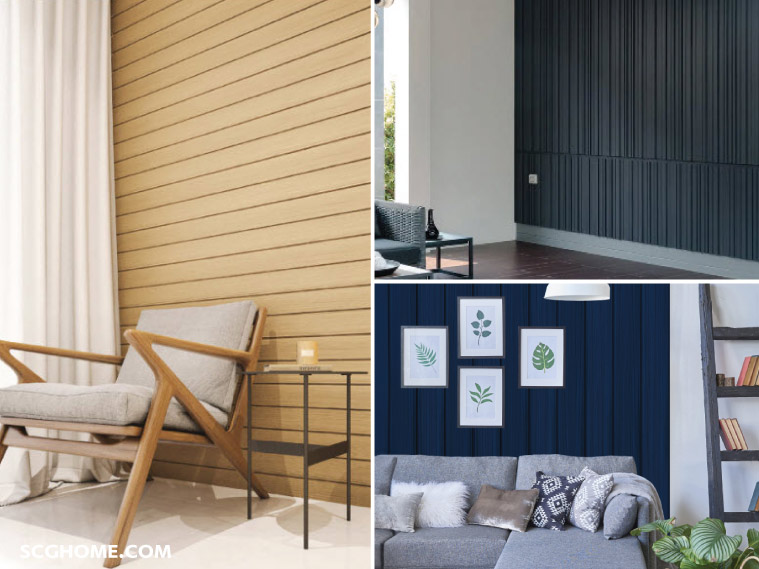 ไม้ตกแต่งไม้เทียมไฟเบอร์ซีเมนต์ ทำผนังเบากั้นห้องในบ้าน