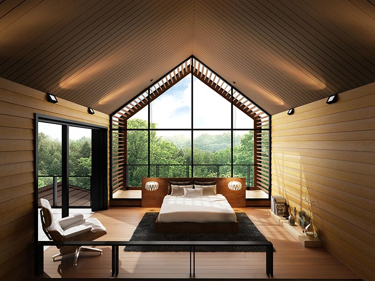 ห้องนอนแนวบ้านไม้ลุคธรรมชาติ ผสานกลิ่นอายโมเดิร์น