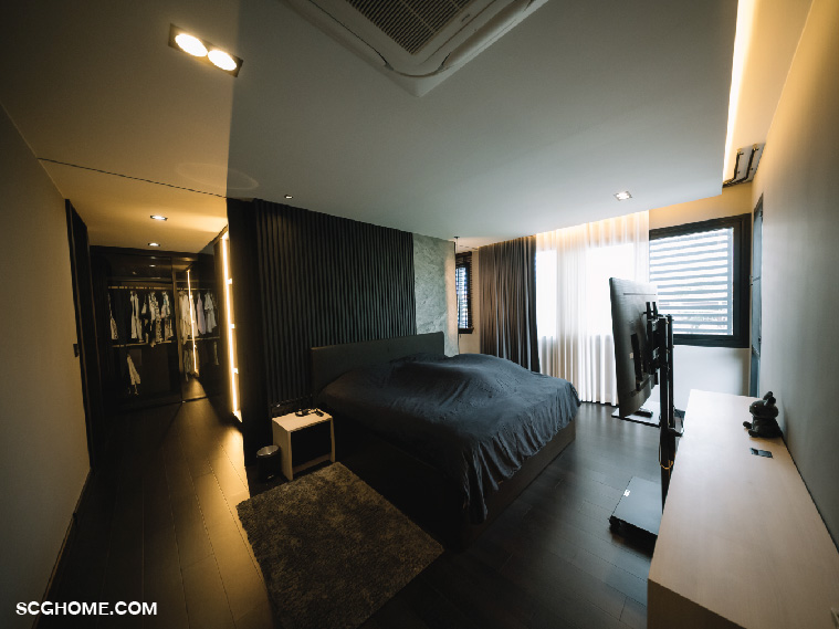 ห้องนอนลูกชายโทนสีดำ