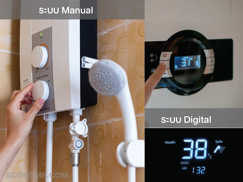 แผงคุมเครื่องทำน้ำอุ่นระบบ Manual และ digital