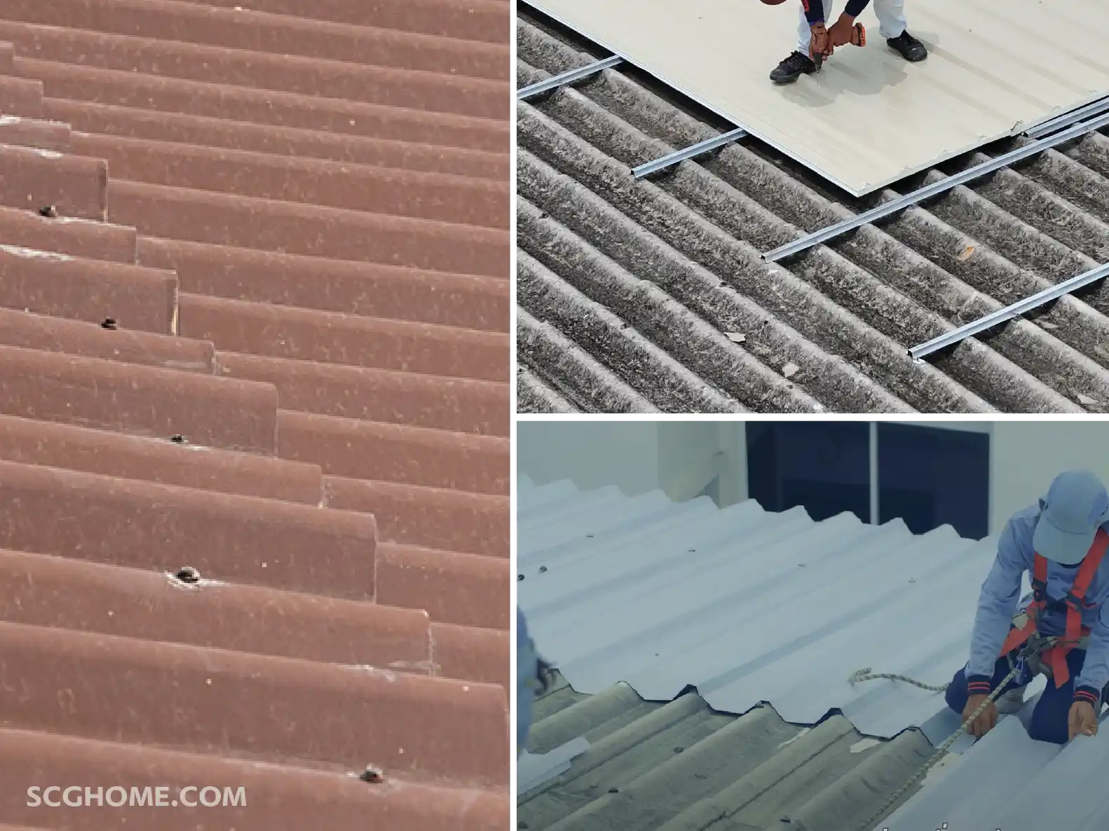 วิธีซ่อมหลังคารั่วจากสกรูเสื่อมสภาพและการมุงหลังคาลอนคู่ทับระบบ Double Roof และ Top Up Roof
