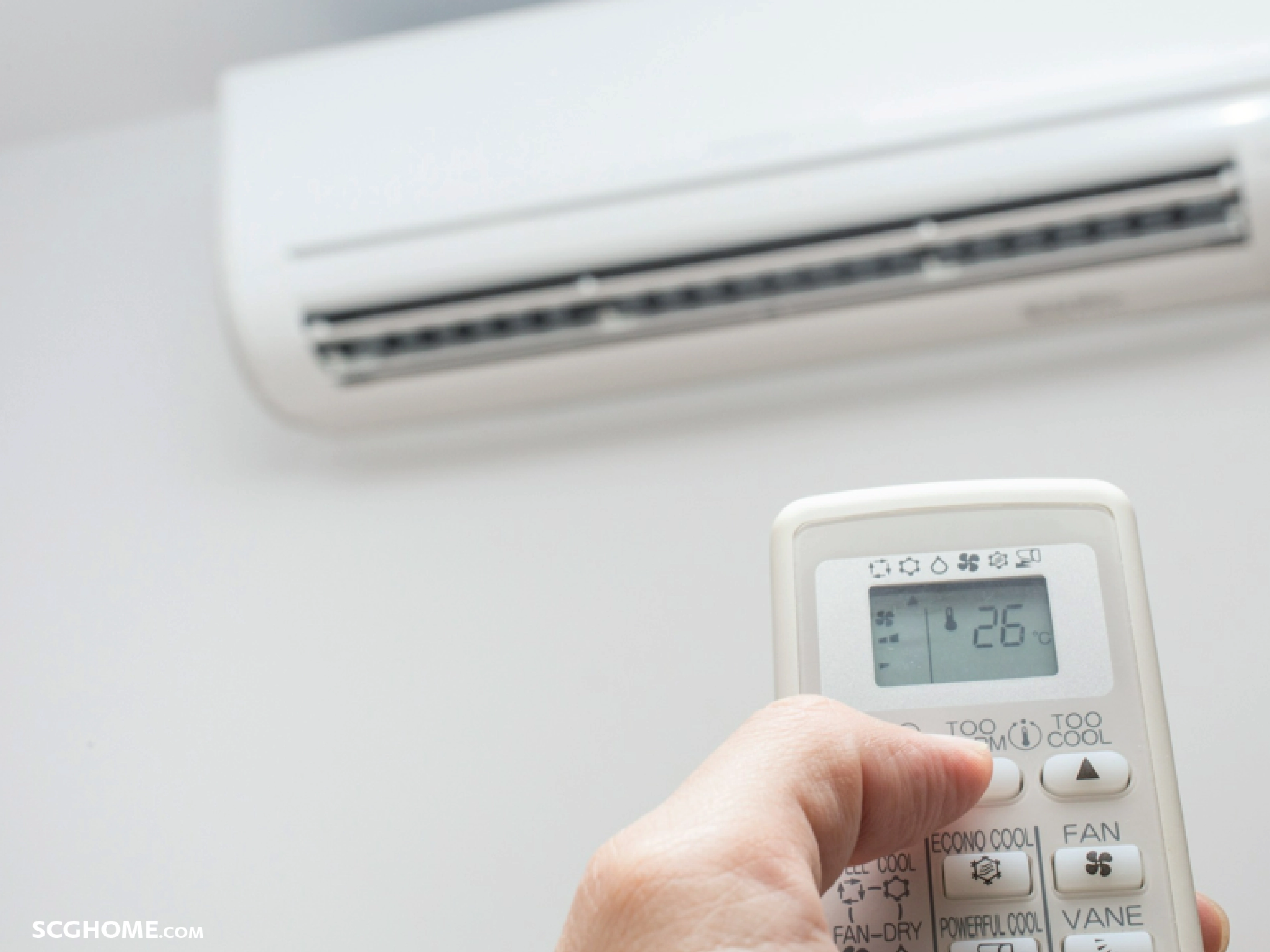 เปิดแอร์ให้อยู่ในช่วงอุณหภูมิ 26–28 °C