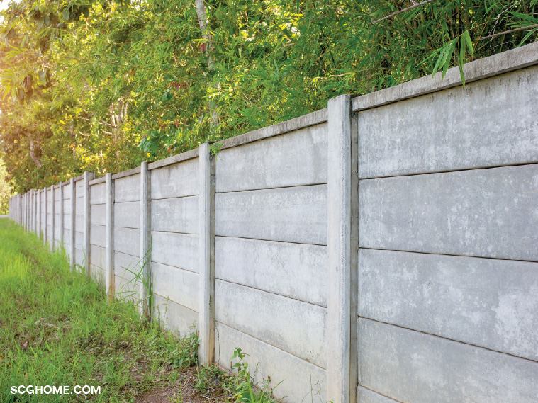 รั้วคอนกรีตสำเร็จรูป ผิวเรียบเนียน มัน ไม่ต้องฉาบผิว