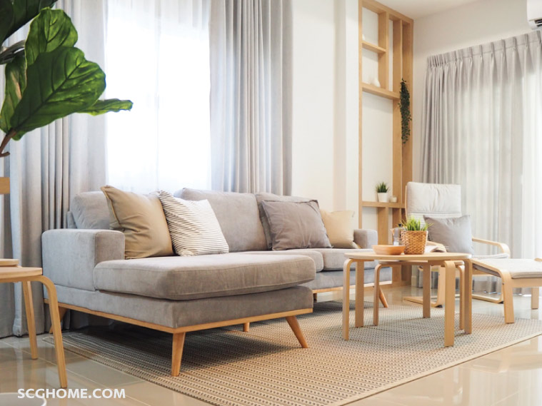 Single Image ห้องที่ตกแต่งด้วยเฟอร์นิเจอร์ไม้จริง