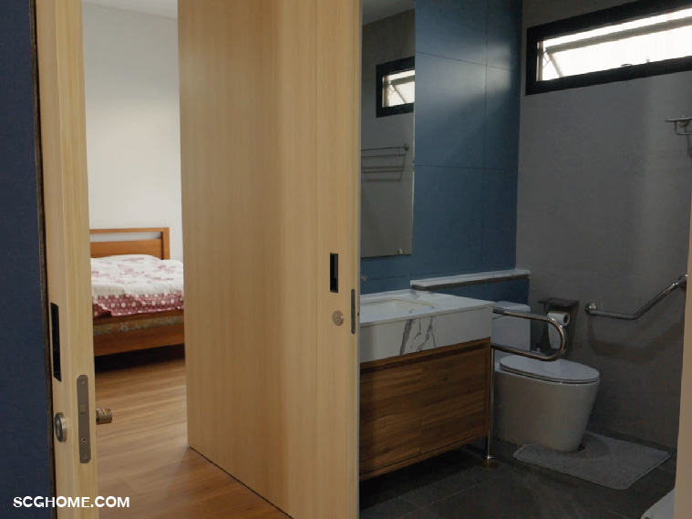 ราวจับในห้องน้ำดีไซน์เพื่อผู้สูงอายุ